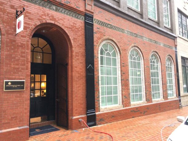 Exterior commercial building power washing